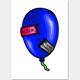 Imperfect Blue Balloon - I'm OK Posters and Art